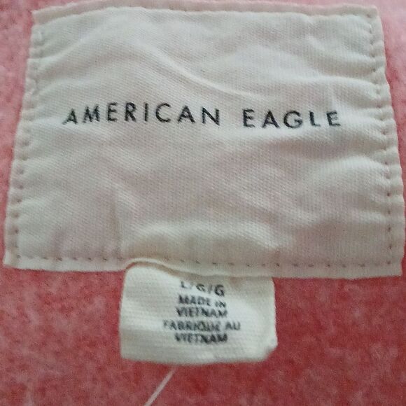 American Eagle salmon color zip up  cropped sweatshirt hoodie  Sz L NWT - Picture 5 of 6